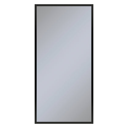 Profiles 23-1/4" x 48" x 4" framed cabinet in matte black with electrical outlet, USB charging ports, magnetic storage strip and right hinge