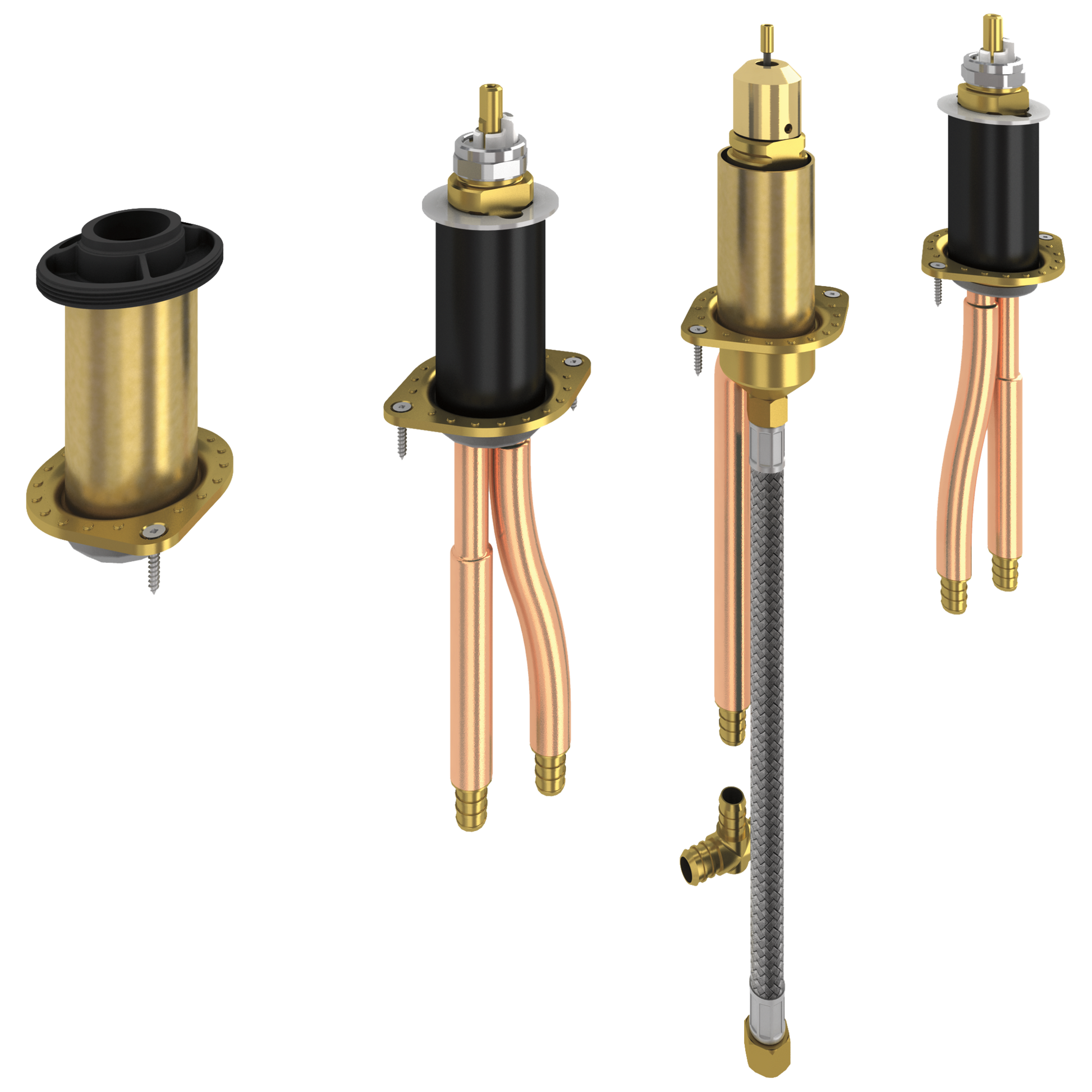 Delta R4707-PX Victorian Two Handle Flexible Mount with Hand Shower