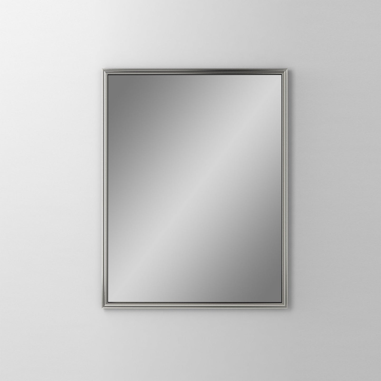 Main Line 23-1/4" x 30" x 4" rosemont framed cabinet in classic gray interior and satin nickel finish with reversible hinge (non-handed)