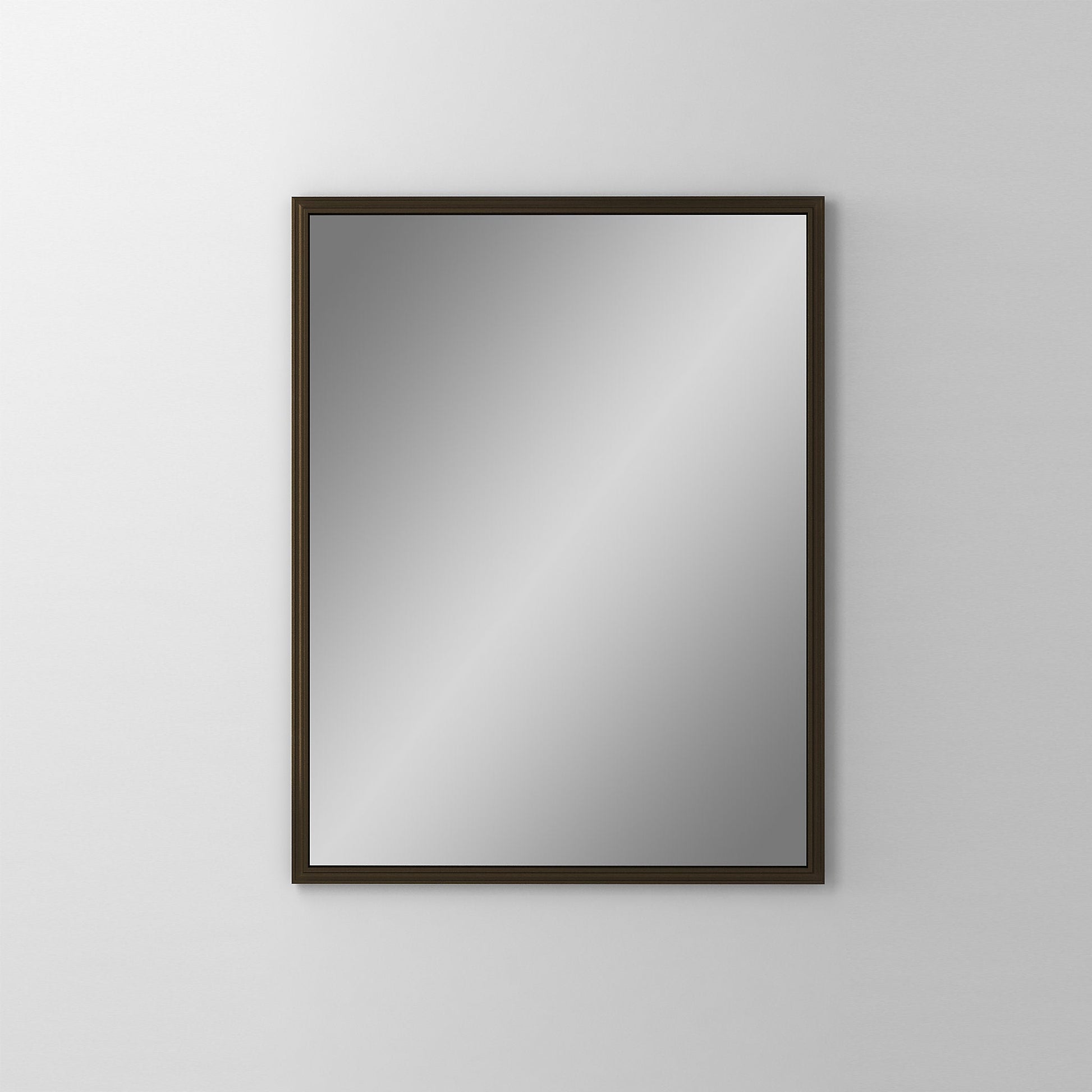 Main Line 23-1/4" x 30" x 4" rosemont framed cabinet in classic gray interior and brushed bronze finish with left hinge and electric option