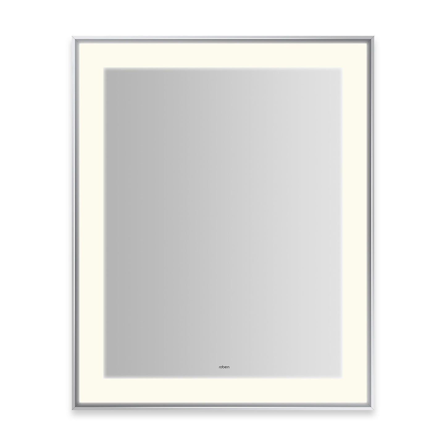Sculpt 25-1/4?ǥ x 31-1/4?ǥ x 2-1/4" lighted mirror with slim museum frame in chrome, perimeter light pattern in 2700K color temperature (warm white), dimmable and defogger, tested and certified to California Title 24 standards and meets JA8 2016 requirements