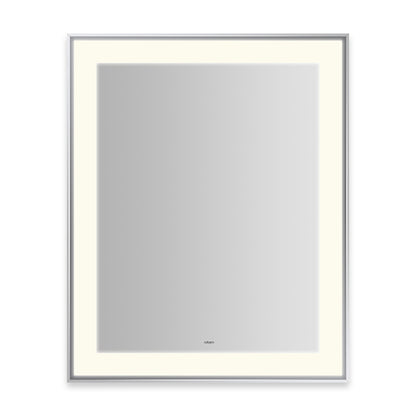 Sculpt 25-1/4?ǥ x 31-1/4?ǥ x 2-1/4" lighted mirror with slim museum frame in chrome, perimeter light pattern in 2700K color temperature (warm white), dimmable and defogger, tested and certified to California Title 24 standards and meets JA8 2016 requirements