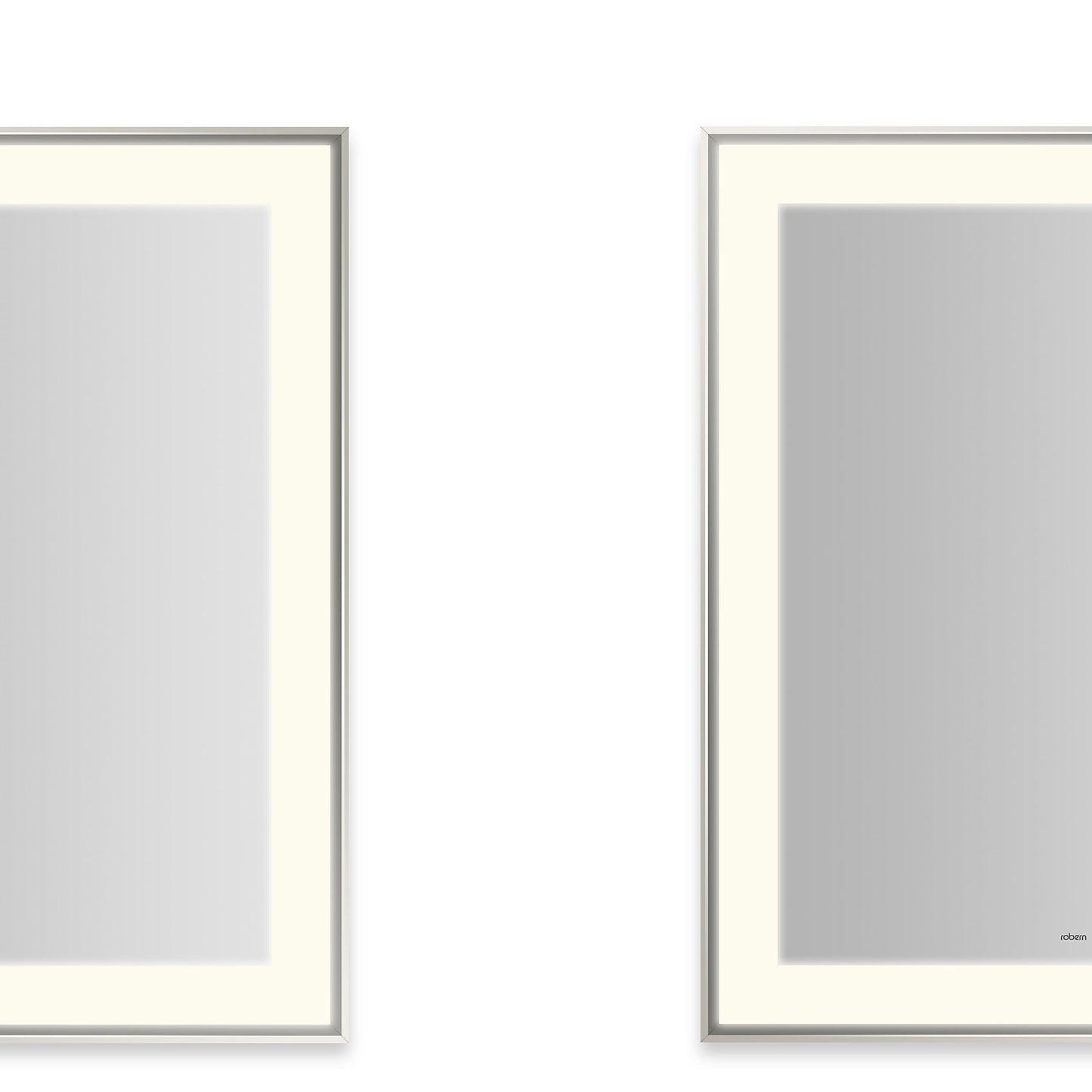 Sculpt 25-1/4?ǥ x 31-1/4?ǥ x 2-1/4" lighted mirror with slim museum frame in polished nickel, perimeter light pattern in 2700K color temperature (warm white), dimmable and defogger, tested and certified to California Title 24 standards and meets JA8 2016 requirements