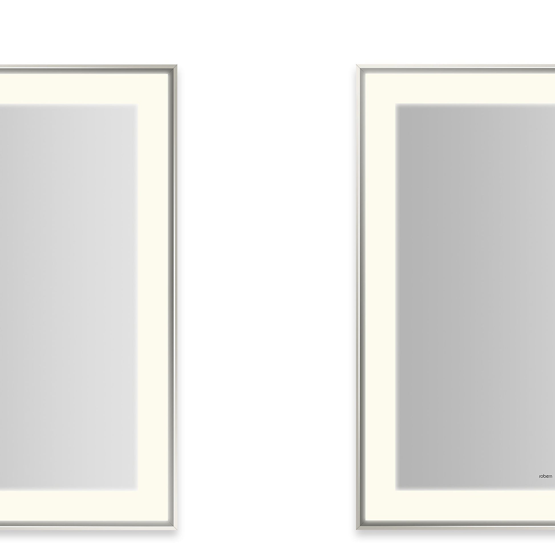 Sculpt 25-1/4?ǥ x 31-1/4?ǥ x 2-1/4" lighted mirror with slim museum frame in polished nickel, perimeter light pattern in 2700K color temperature (warm white), dimmable and defogger, tested and certified to California Title 24 standards and meets JA8 2016 requirements