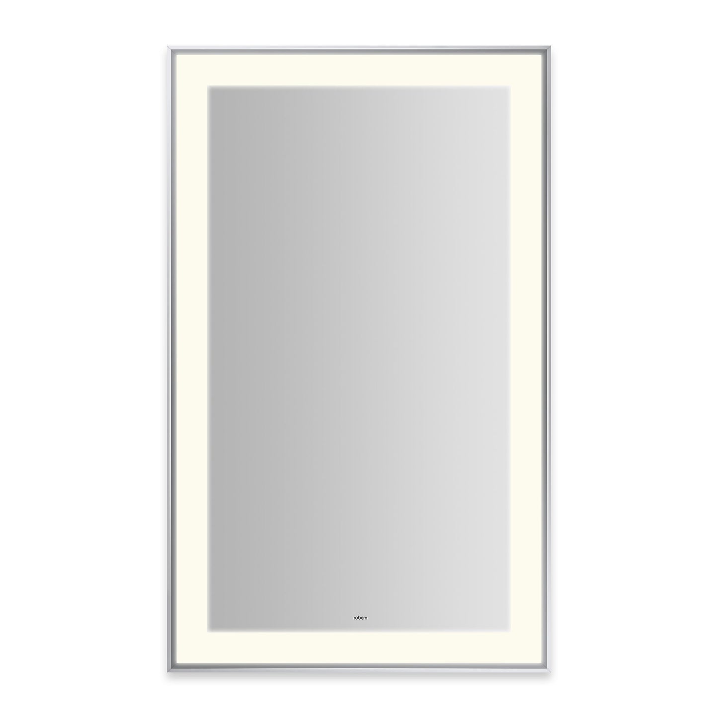 Sculpt 25-1/4?ǥ x 41-1/4?ǥ x 2-1/4" lighted mirror with slim museum frame in chrome, perimeter light pattern in 2700K color temperature (warm white), dimmable and defogger, tested and certified to California Title 24 standards and meets JA8 2016 requirements