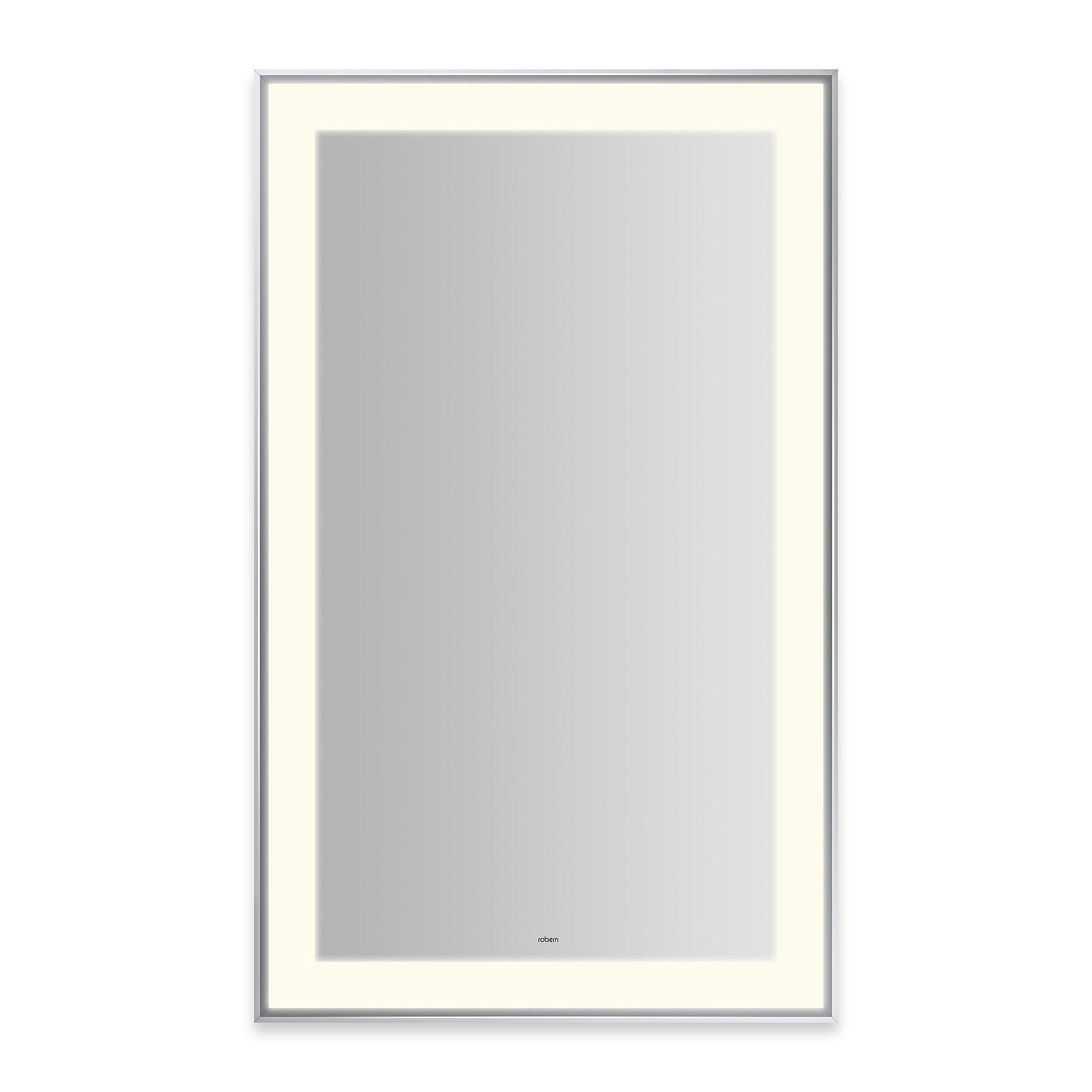 Sculpt 25-1/4?ǥ x 41-1/4?ǥ x 2-1/4" lighted mirror with slim museum frame in chrome, perimeter light pattern in 2700K color temperature (warm white), dimmable and defogger, tested and certified to California Title 24 standards and meets JA8 2016 requirements
