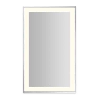 Sculpt 25-1/4?ǥ x 41-1/4?ǥ x 2-1/4" lighted mirror with slim museum frame in chrome, perimeter light pattern in 2700K color temperature (warm white), dimmable and defogger, tested and certified to California Title 24 standards and meets JA8 2016 requirements