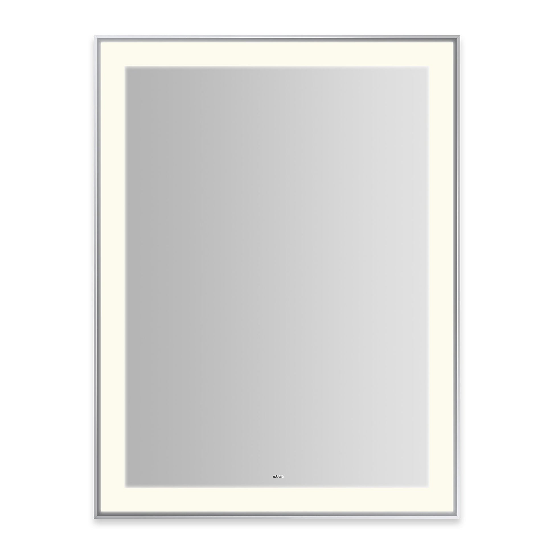 Sculpt 31-1/4?ǥ x 41-1/4?ǥ x 2-1/4" lighted mirror with slim museum frame in chrome, perimeter light pattern in 2700K color temperature (warm white), dimmable and defogger, tested and certified to California Title 24 standards and meets JA8 2016 requirements