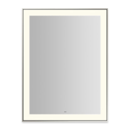 Sculpt 31-1/4?ǥ x 41-1/4?ǥ x 2-1/4" lighted mirror with slim museum frame in polished nickel, perimeter light pattern in 2700K color temperature (warm white), dimmable and defogger, tested and certified to California Title 24 standards and meets JA8 2016 requirements