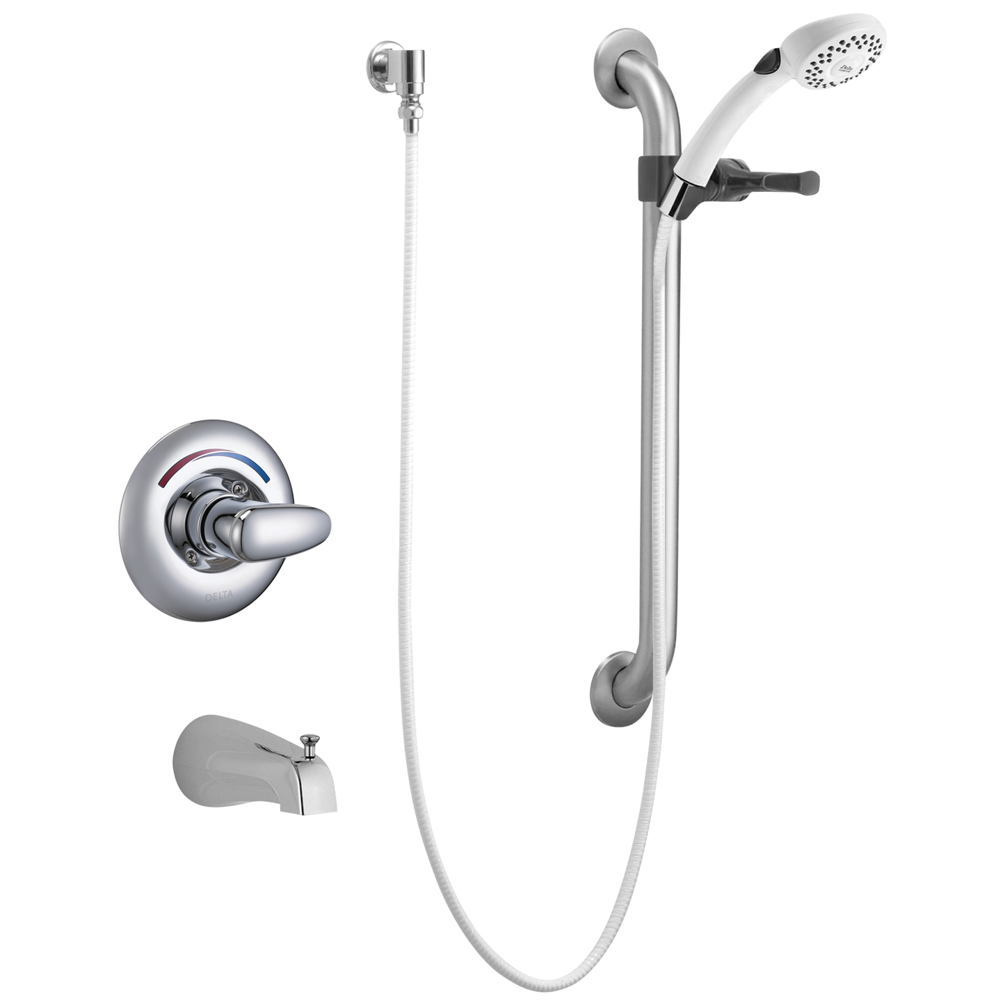 Delta T13H252 Commercial Monitor 13 Series Tub Only Trim with Hand Shower and Grab Bar