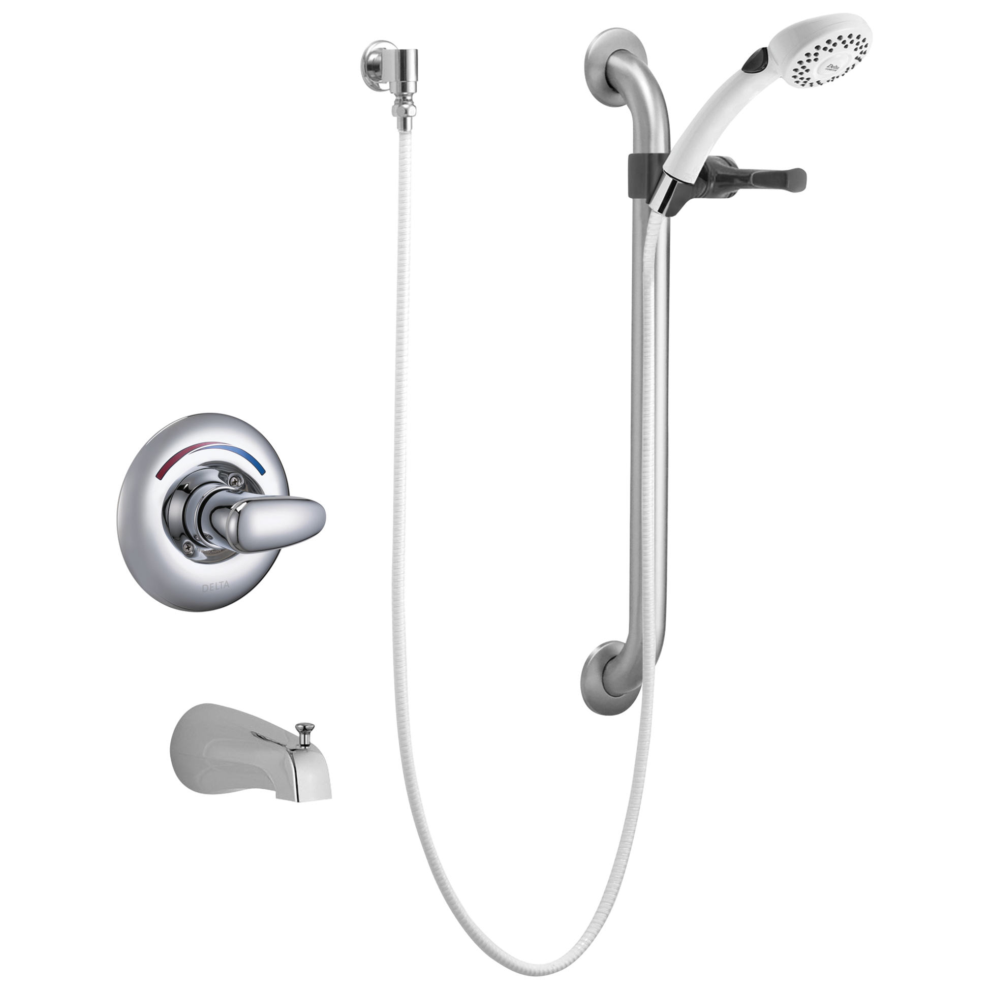 Delta T13H252 Commercial Monitor 13 Series Tub Only Trim with Hand Shower and Grab Bar