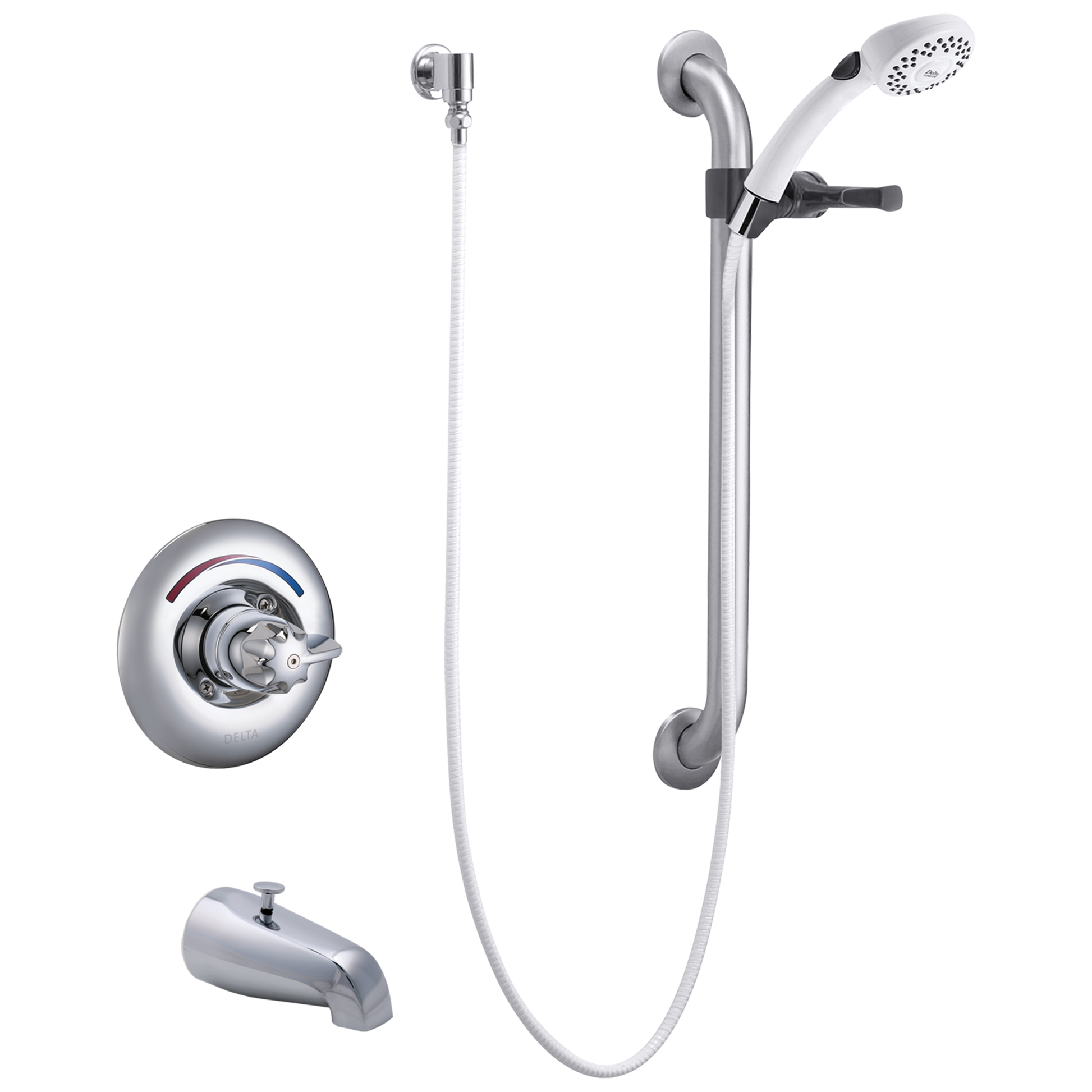 Delta Commercial T13H: Monitor 13 Series Tub Only Trim with Hand Shower and Grab Bar