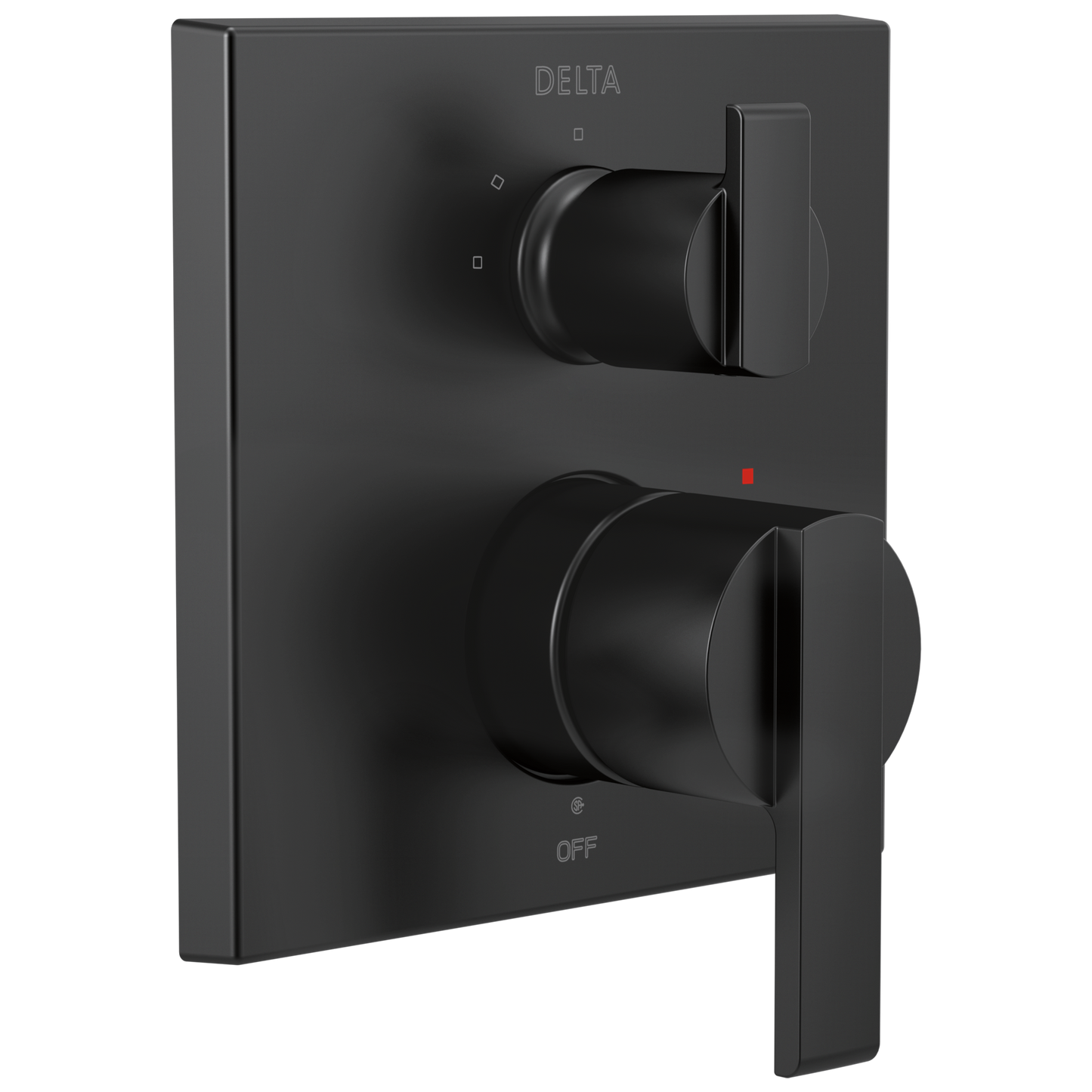 Delta Delta Ara: Angular Modern Monitor 14 Series Valve Trim with 3-Setting Integrated Diverter