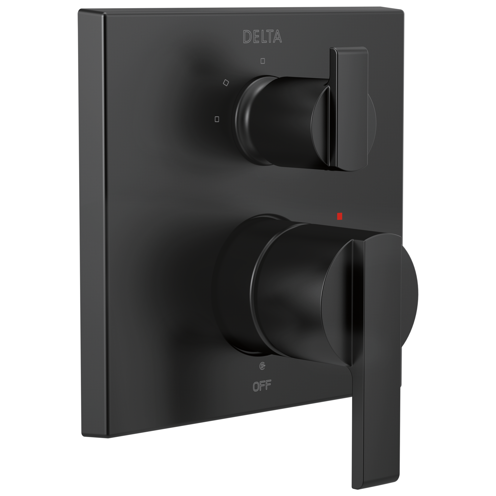 Delta Delta Ara: Angular Modern Monitor 14 Series Valve Trim with 3-Setting Integrated Diverter