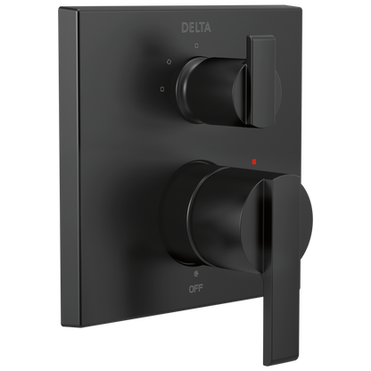 Delta Delta Ara: Angular Modern Monitor 14 Series Valve Trim with 3-Setting Integrated Diverter