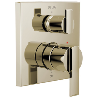 Delta Delta Ara: Angular Modern Monitor 14 Series Valve Trim with 3-Setting Integrated Diverter
