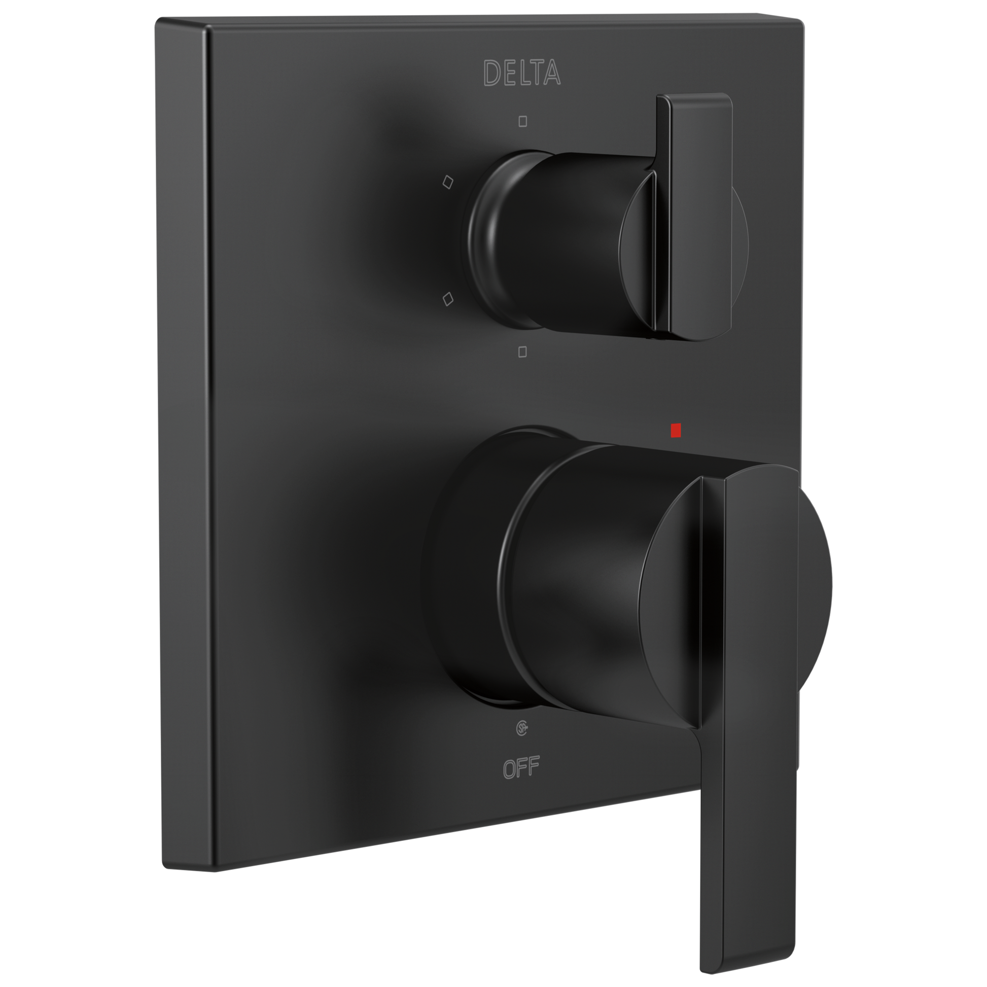 Delta Delta Ara: Angular Modern Monitor 14 Series Valve Trim with 6-Setting Integrated Diverter