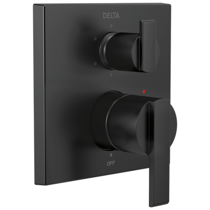 Delta Delta Ara: Angular Modern Monitor 14 Series Valve Trim with 6-Setting Integrated Diverter
