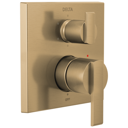 Delta Delta Ara: Angular Modern Monitor 14 Series Valve Trim with 6-Setting Integrated Diverter