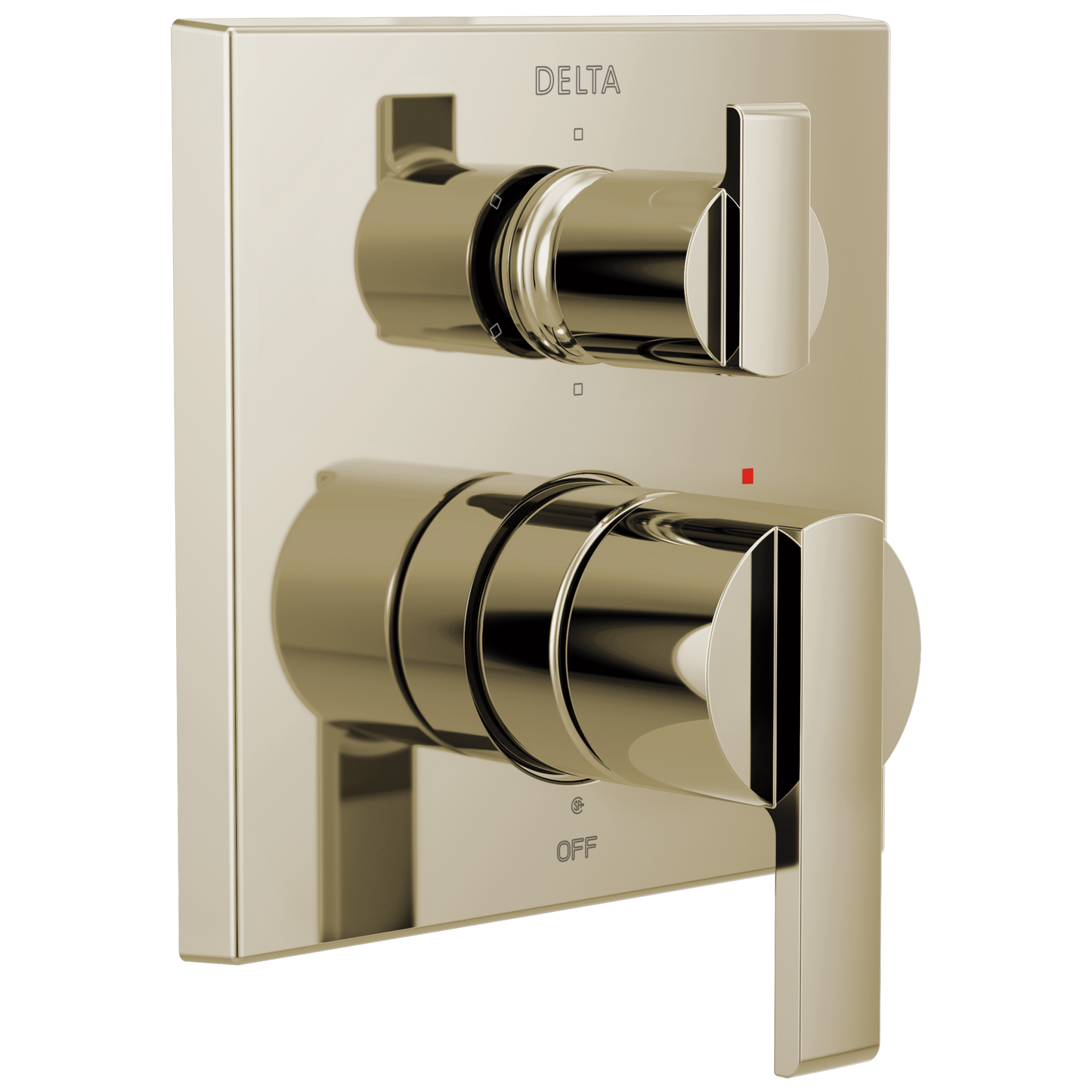 Delta Delta Ara: Angular Modern Monitor 14 Series Valve Trim with 6-Setting Integrated Diverter