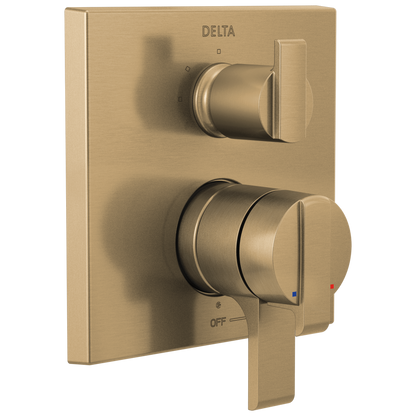 Delta Delta Ara: Angular Modern Monitor 17 Series Valve Trim with 3-Setting Integrated Diverter