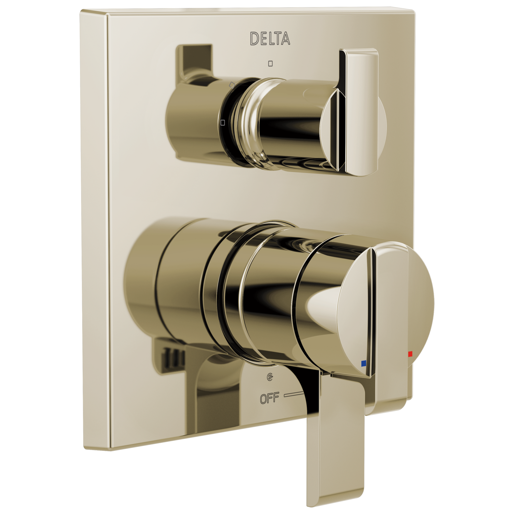 Delta Delta Ara: Angular Modern Monitor 17 Series Valve Trim with 3-Setting Integrated Diverter