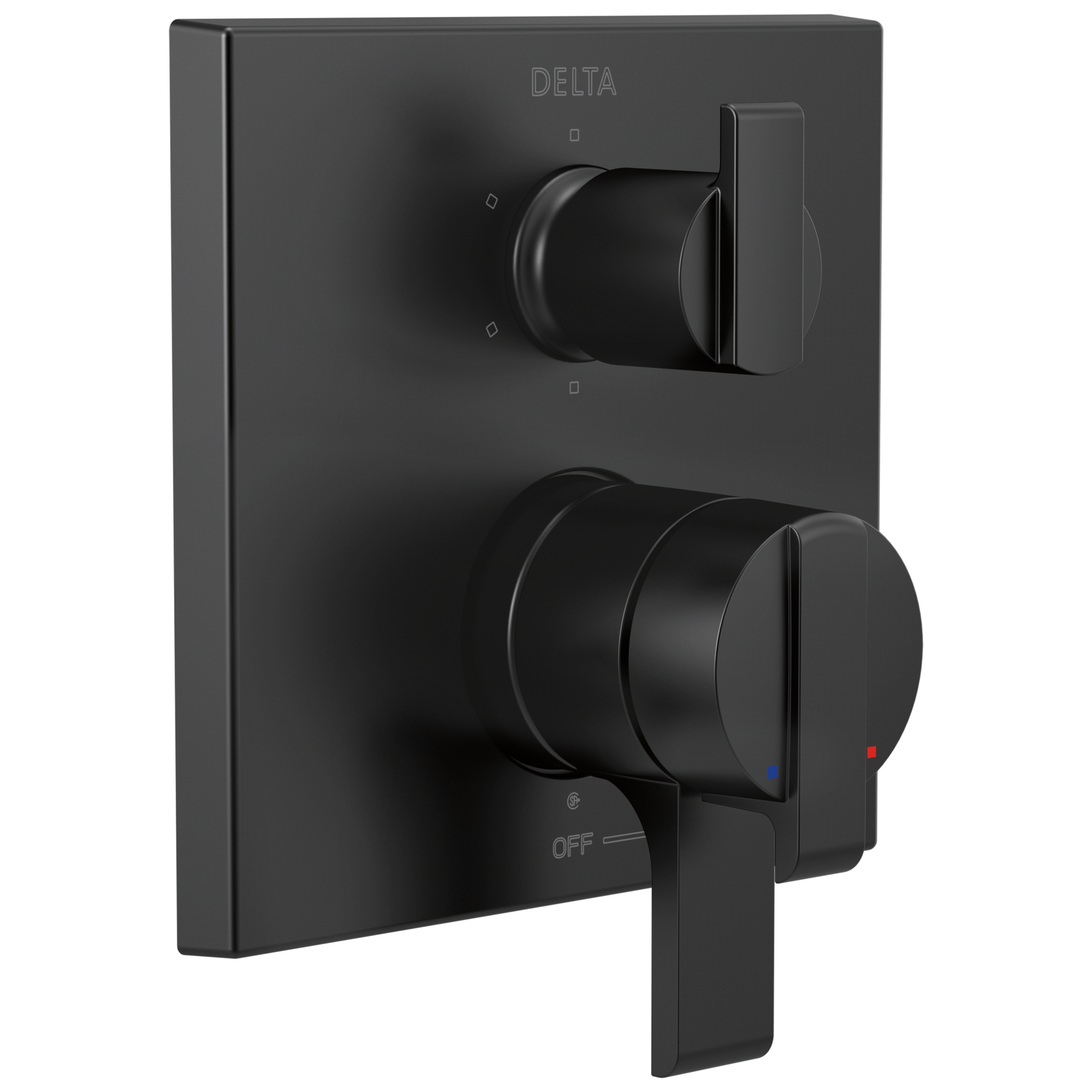 Delta Delta Ara: Angular Modern Monitor 17 Series Valve Trim with 6-Setting Integrated Diverter
