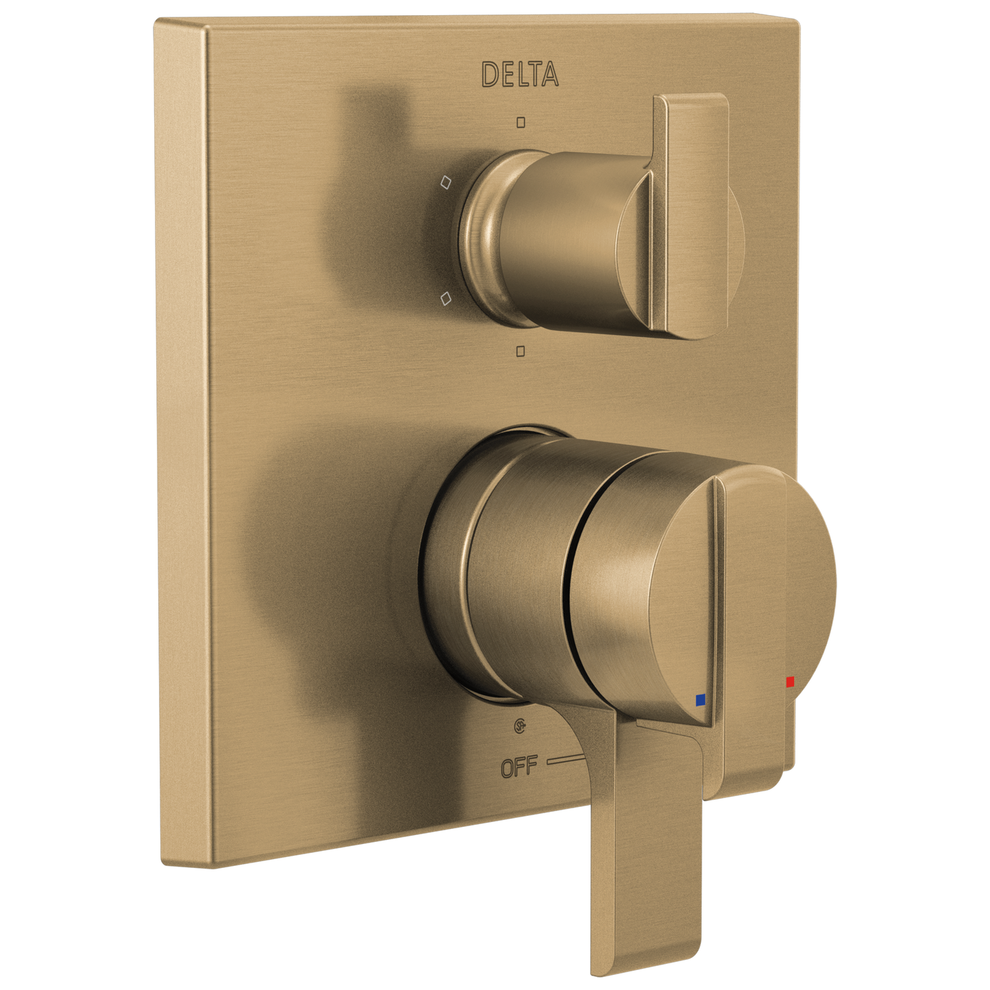 Delta Delta Ara: Angular Modern Monitor 17 Series Valve Trim with 6-Setting Integrated Diverter