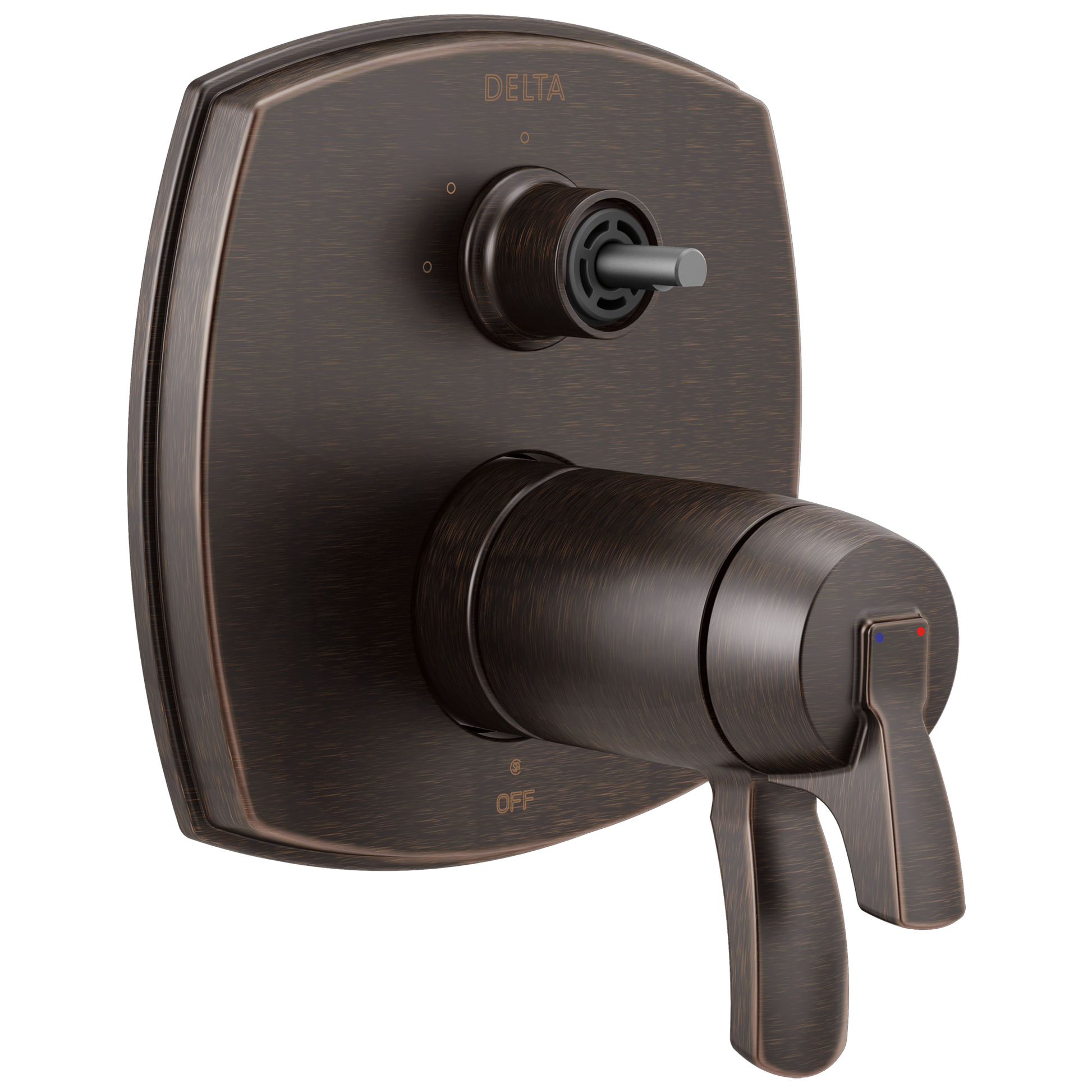 Delta Delta Stryke: 17 Thermostatic Integrated Diverter Trim with Three Function Diverter Less Diverter Handle