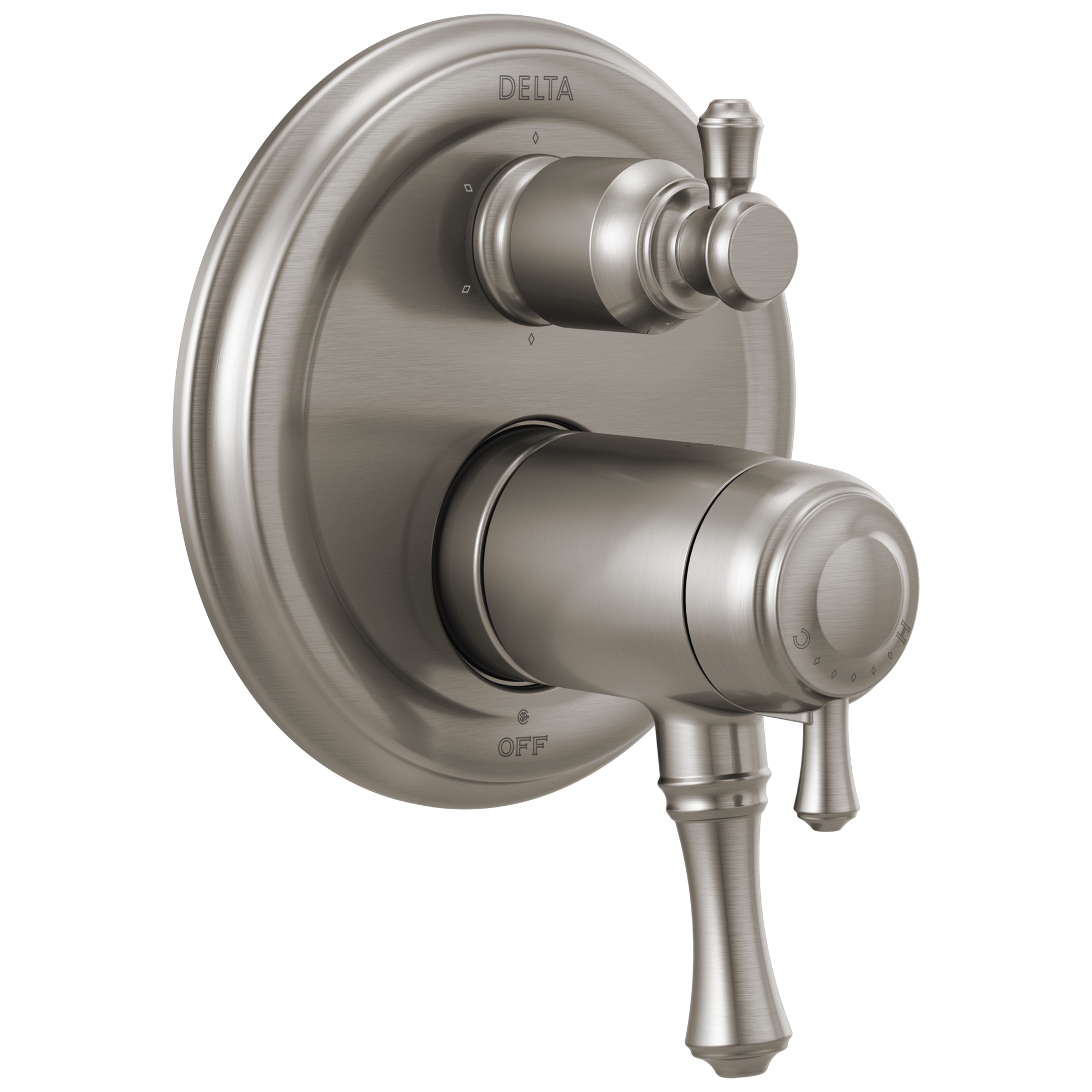 Delta Cassidy: Traditional 2-Handle TempAssure 17T Series Valve Trim with 6-Setting Integrated Diverter