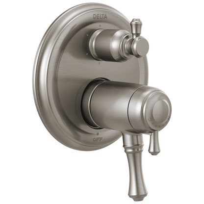 Delta Cassidy: Traditional 2-Handle TempAssure 17T Series Valve Trim with 6-Setting Integrated Diverter