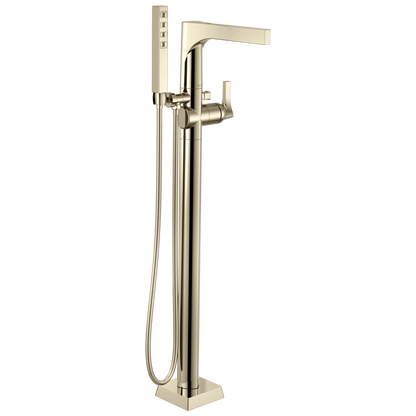 Delta Delta Zura: Single Handle Floor Mount Tub Filler Trim with Hand Shower