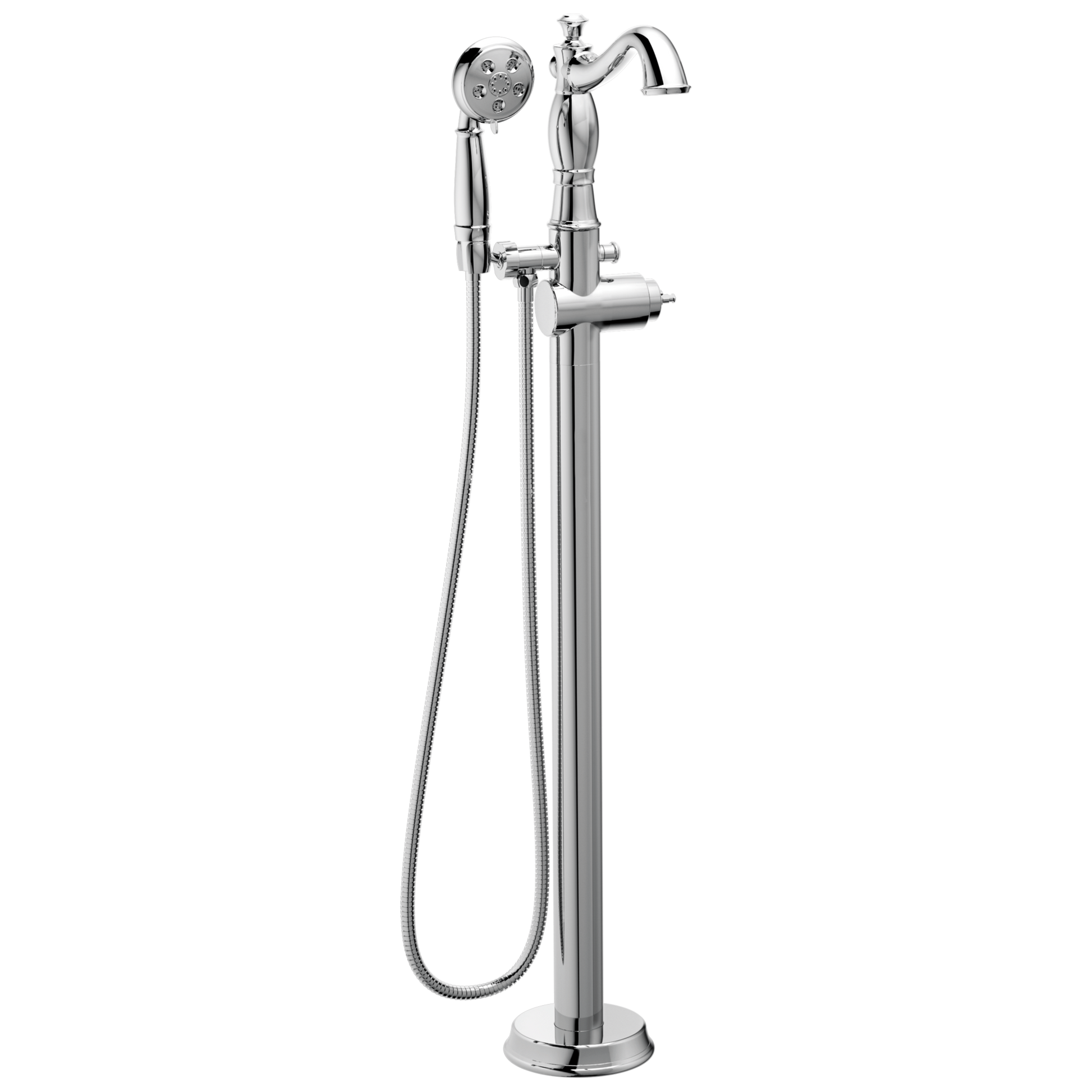 Delta T4797-FL-LHP Cassidy Traditional Floor Mount Tub Filler Trim - Less Handle
