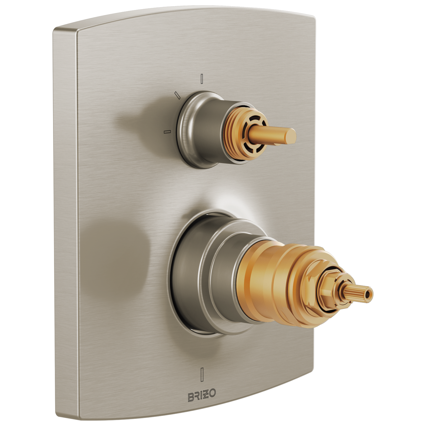 Brizo Kintsu: TempAssure Thermostatic Valve with Integrated 3-Function Diverter Trim - Less Handles