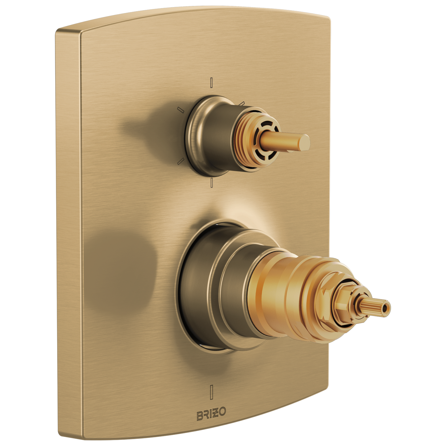 Brizo Kintsu: TempAssure Thermostatic Valve with Integrated 6-Function Diverter Trim - Less Handles