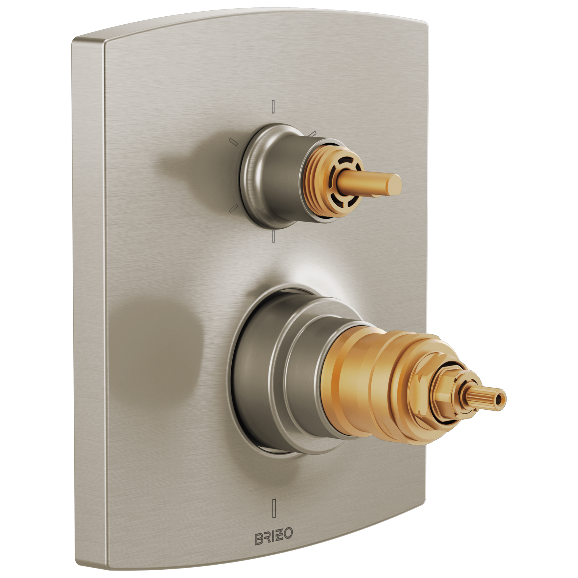 Brizo Kintsu: TempAssure Thermostatic Valve with Integrated 6-Function Diverter Trim - Less Handles