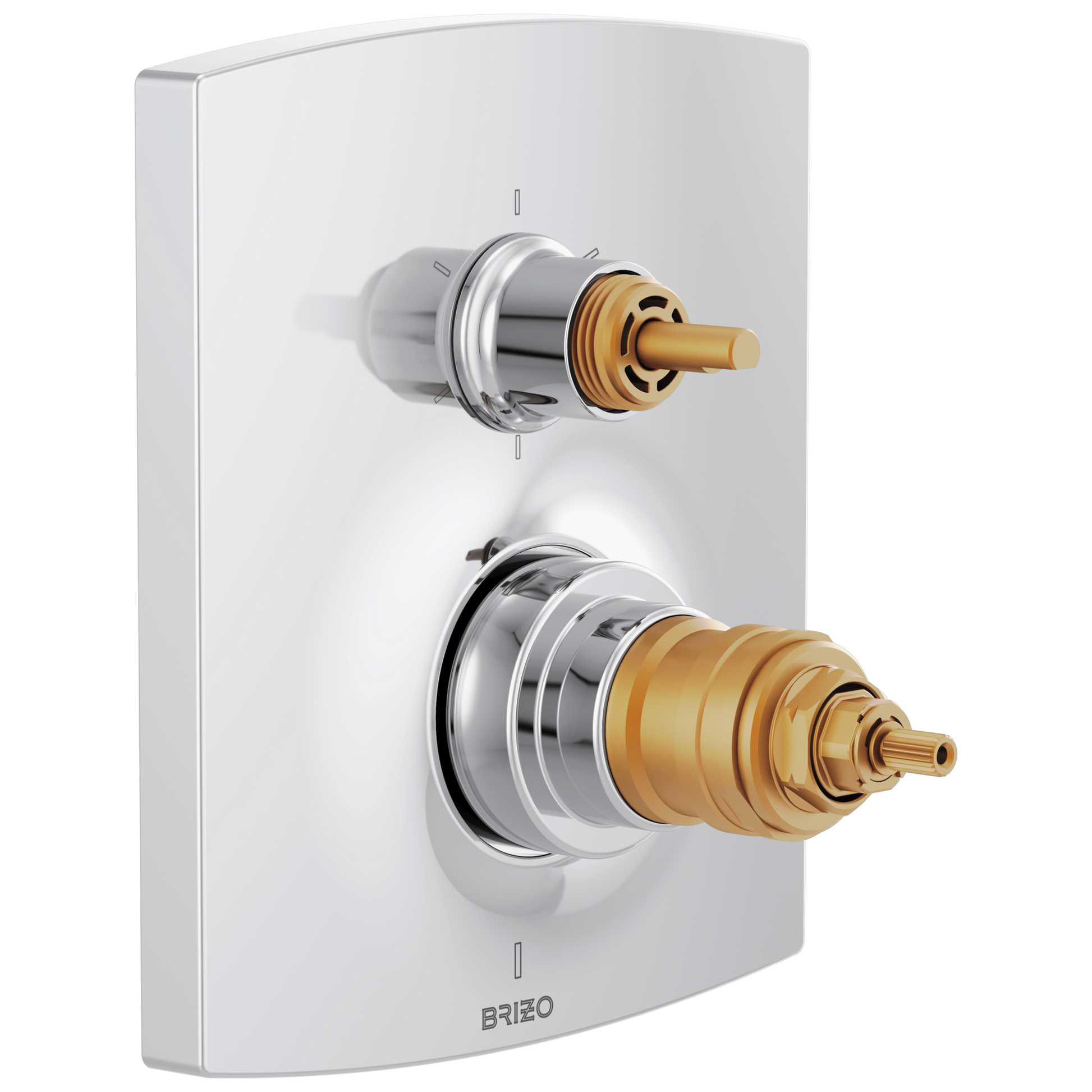 Brizo Kintsu: TempAssure Thermostatic Valve with Integrated 6-Function Diverter Trim - Less Handles
