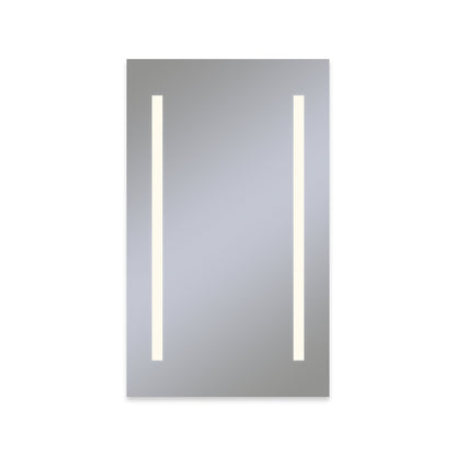 Vitality 23-1/4" x 39-3/8" x 4" lighted cabinet with column light pattern in 3000 kelvin temperature (warm light), dimmable, electrical outlet and right hinge