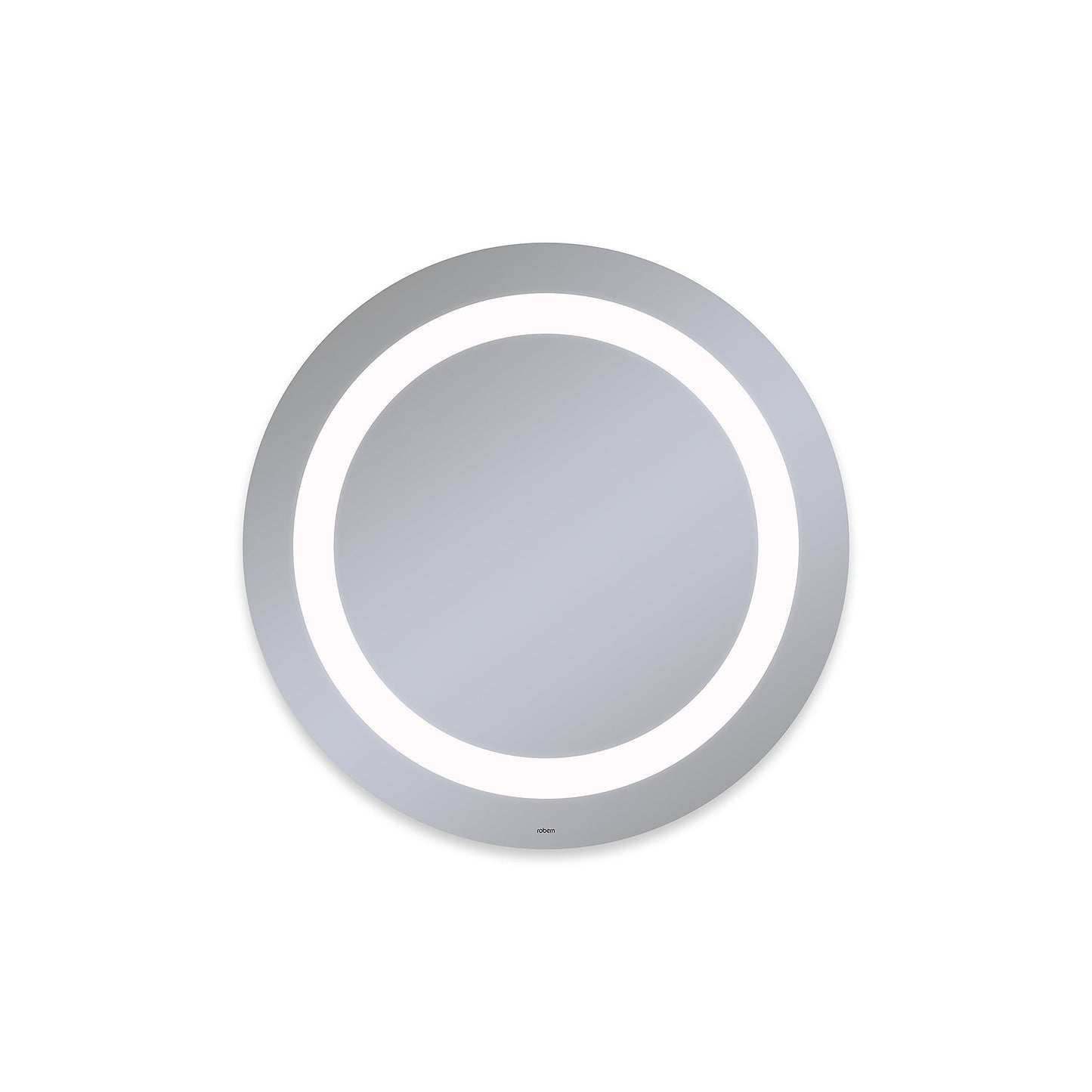 Vitality 30" diameter x 1-3/4" depth circle lighted mirror with inset light pattern, 4000 kelvin temperature (cool light), dimmable and defogger