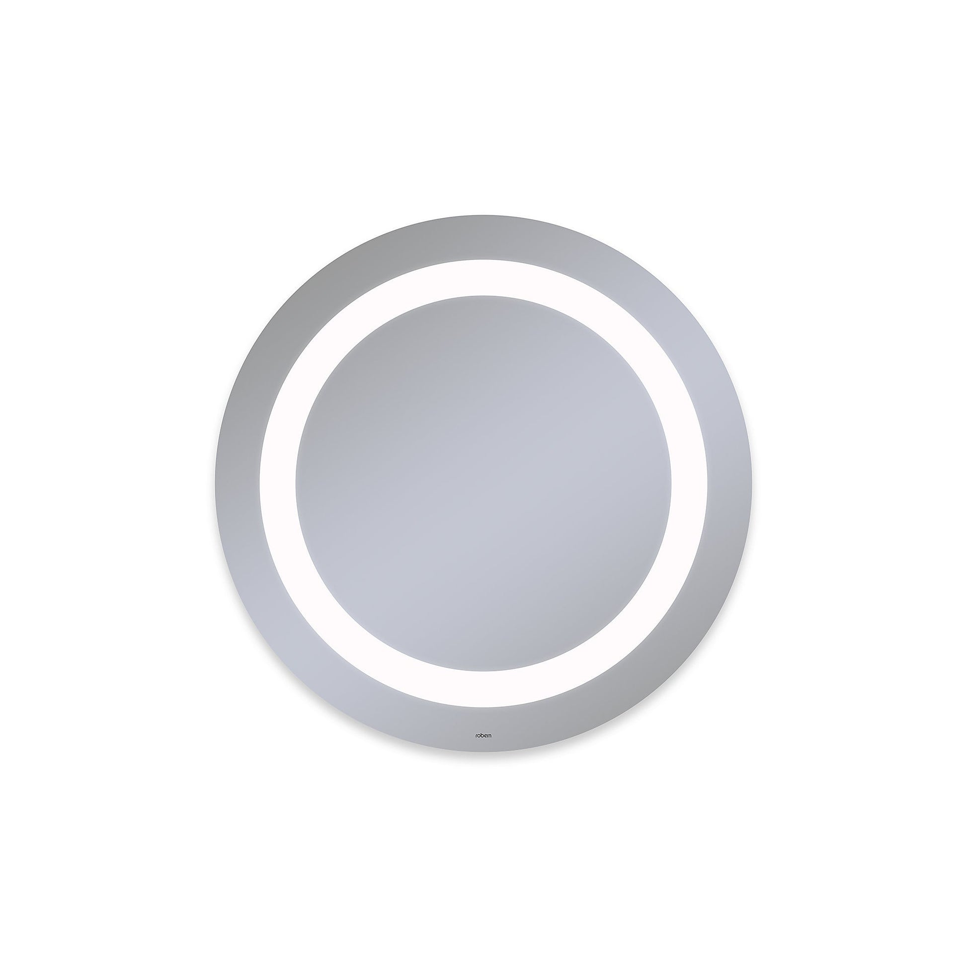 Vitality 30" diameter x 1-3/4" depth circle lighted mirror with inset light pattern, 4000 kelvin temperature (cool light), dimmable and defogger