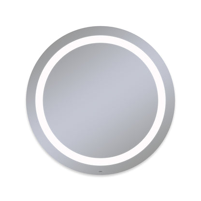 Vitality 40" diameter x 1-3/4" depth circle lighted mirror with inset light pattern, 4000 kelvin temperature (cool light), dimmable and defogger