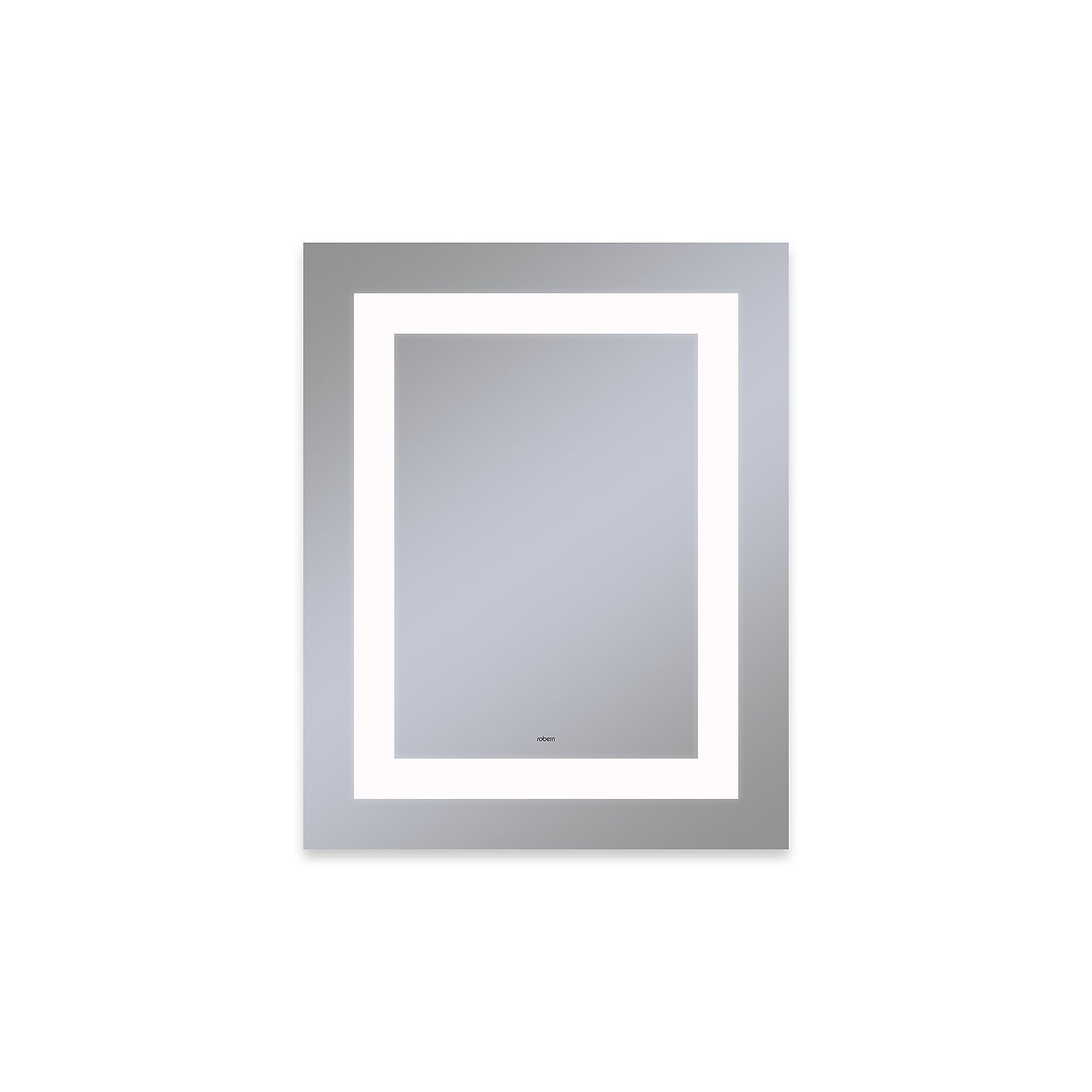 Vitality 24" x 30" x 1-3/4" rectangle lighted mirror with inset light pattern, 4000 kelvin temperature (cool light), dimmable and defogger