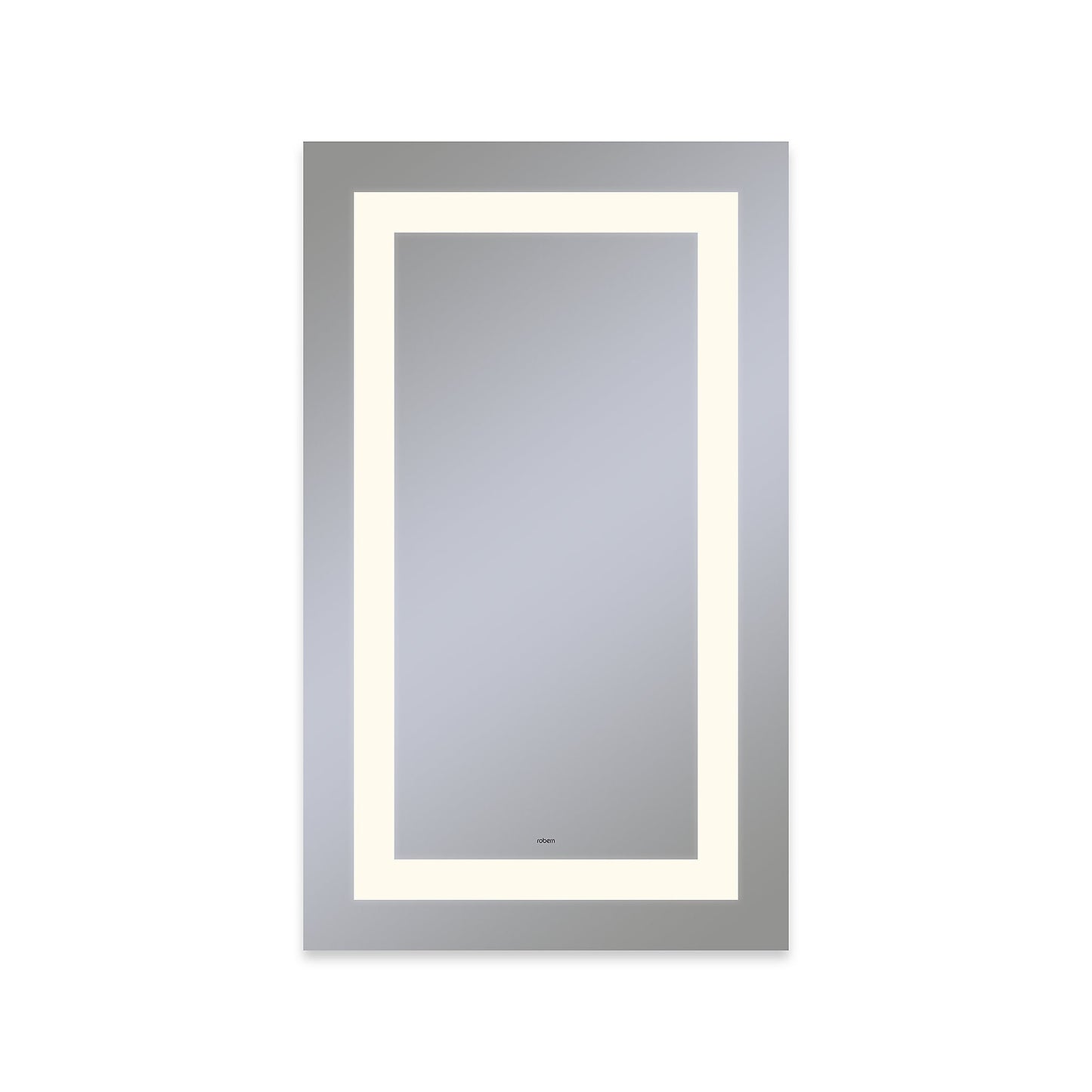 Vitality 24" x 40" x 1-3/4" rectangle lighted mirror with inset light pattern, 2700 kelvin temperature (warm light), dimmable and defogger
