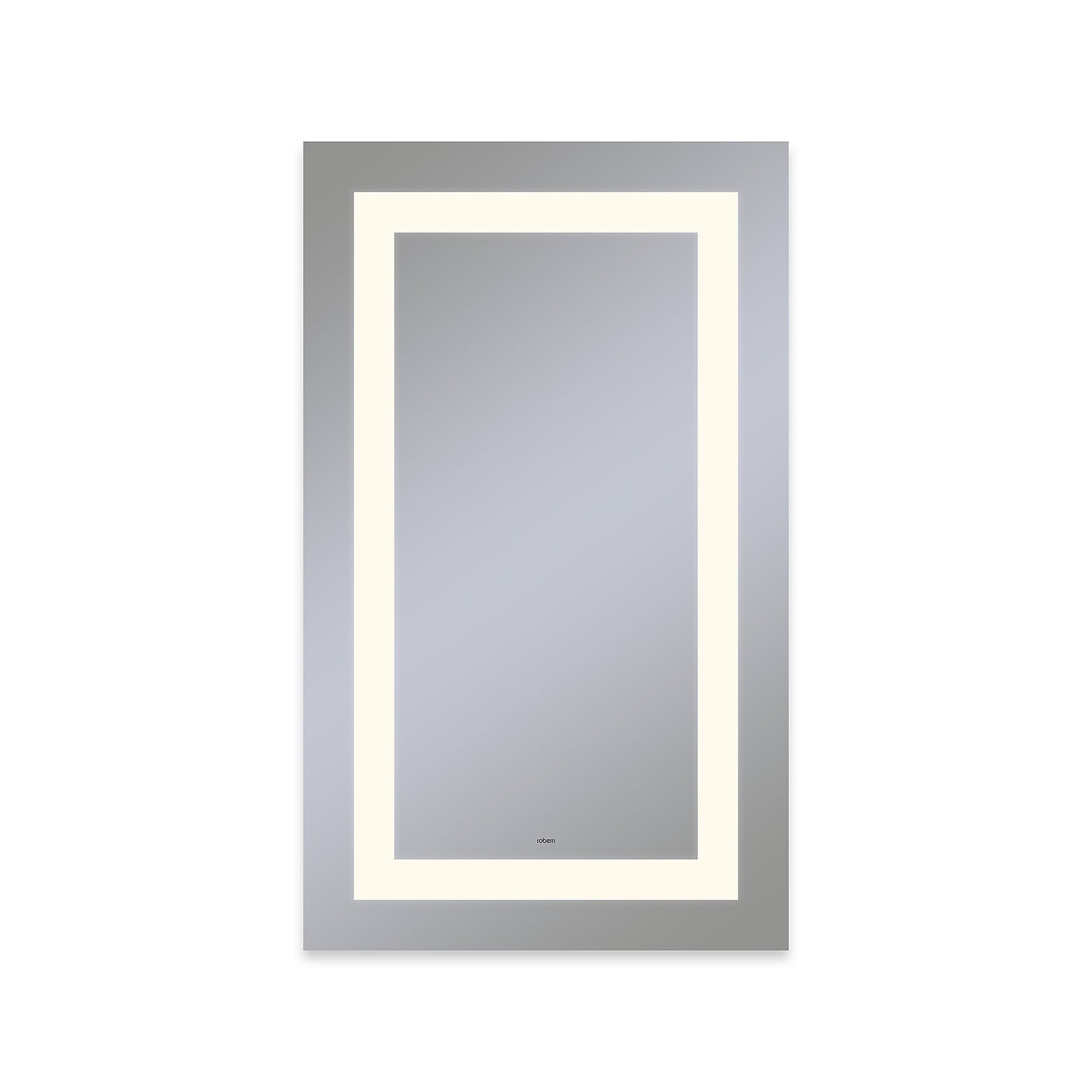 Vitality 24" x 40" x 1-3/4" rectangle lighted mirror with inset light pattern, 2700 kelvin temperature (warm light), dimmable and defogger