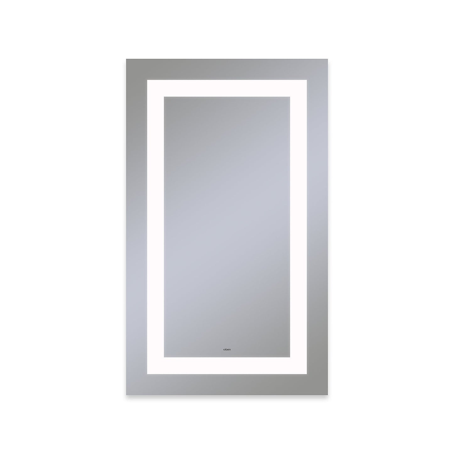 Vitality 24" x 40" x 1-3/4" rectangle lighted mirror with inset light pattern, 4000 kelvin temperature (cool light), dimmable and defogger