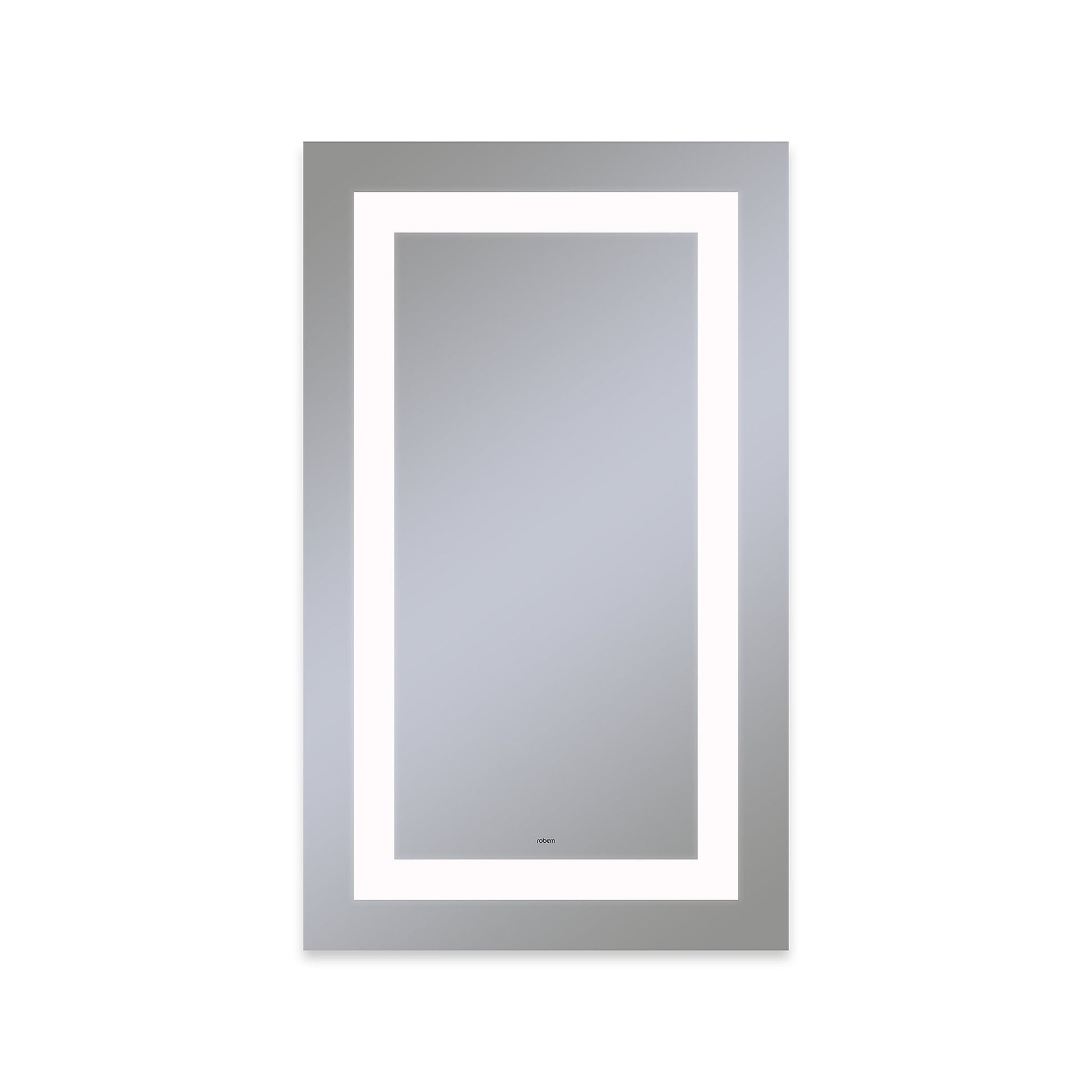 Vitality 24" x 40" x 1-3/4" rectangle lighted mirror with inset light pattern, 4000 kelvin temperature (cool light), dimmable and defogger