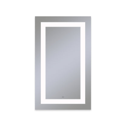 Vitality 24" x 40" x 1-3/4" rectangle lighted mirror with inset light pattern, 4000 kelvin temperature (cool light), dimmable and defogger