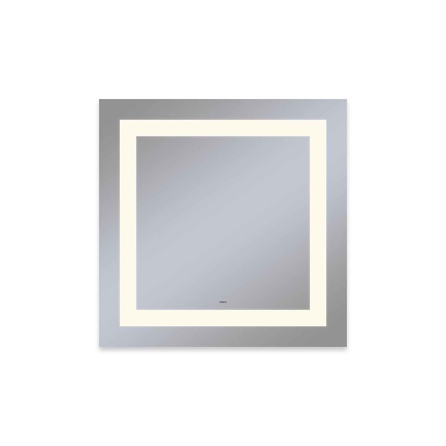 Vitality 30" x 30" x 1-3/4" rectangle lighted mirror with inset light pattern, 2700 kelvin temperature (warm light), dimmable and defogger