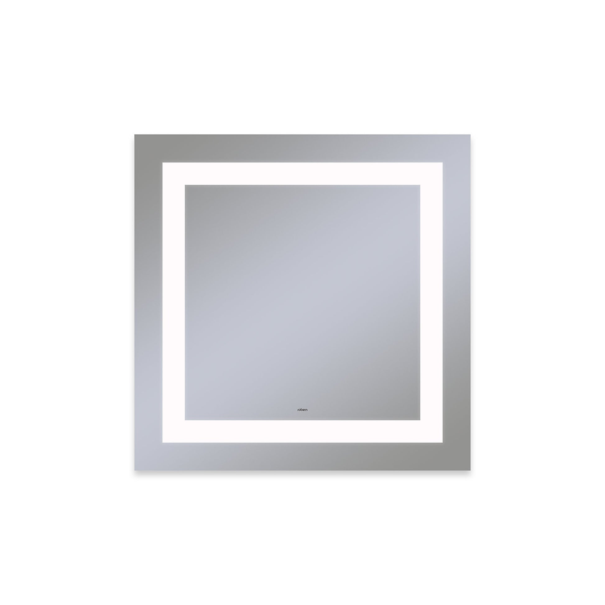 Vitality 30" x 30" x 1-3/4" rectangle lighted mirror with inset light pattern, 4000 kelvin temperature (cool light), dimmable and defogger