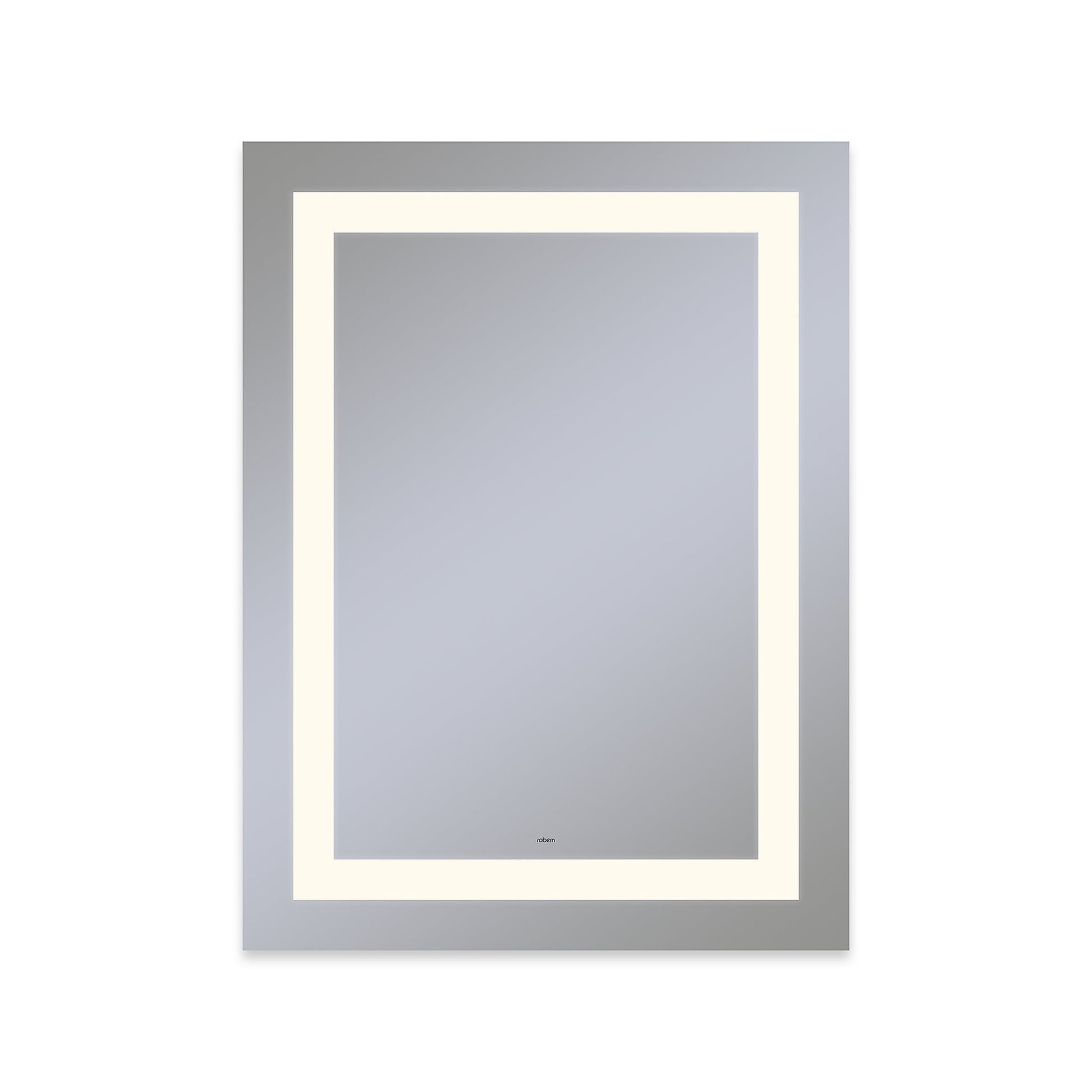 Vitality 30" x 40" x 1-3/4" rectangle lighted mirror with inset light pattern, 2700 kelvin temperature (warm light), dimmable and defogger